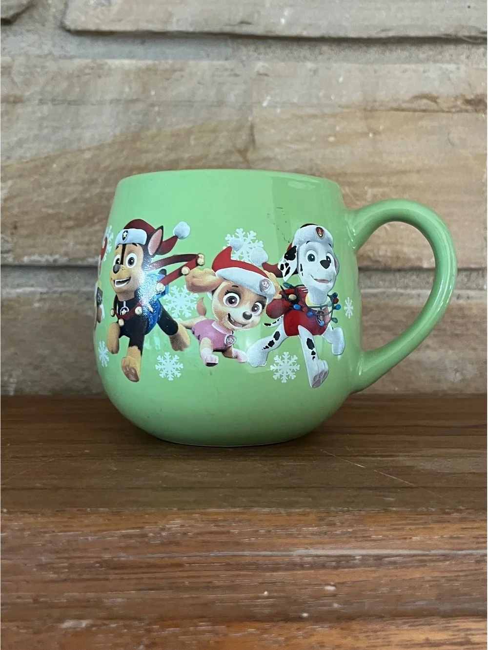Green Paw Patrol Holiday Ceramic Mug with Christmas Characters, Microwave and  -